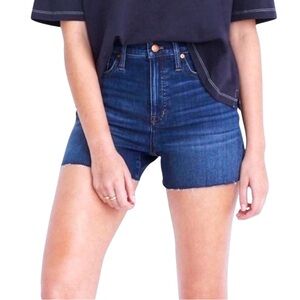 Madewell Dark Wash Denim Frayed Jean Shorts Size 28 Cotton EUC